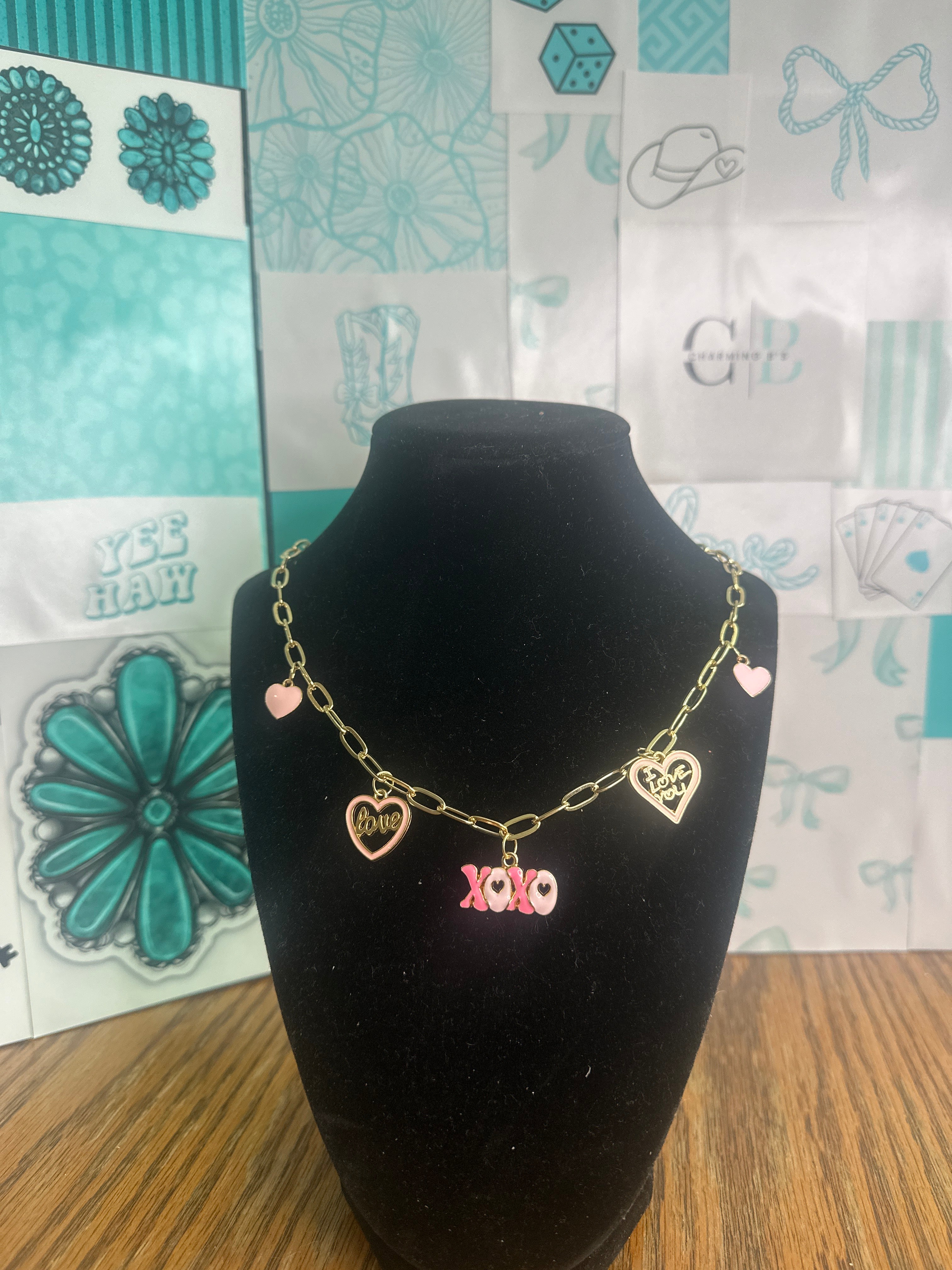 Pink Valentine’s Day Charm necklace