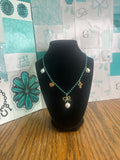 Gold & Turquoise charm necklace